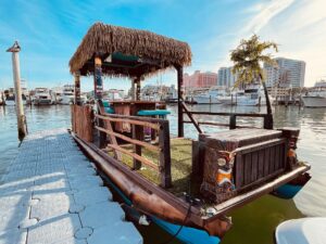 floating tiki-bar-boat-fort-lauderdale-tours-party-boat-side